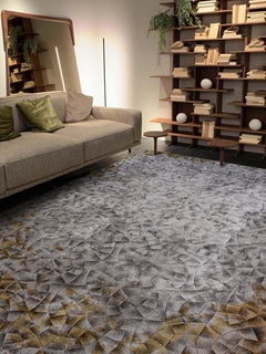 CUESTA Hand Tufted Modern Silk Rug in Taupe Gold Colour By Hands