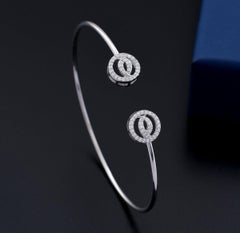 Cuff Bracelet 925 Sterling Silver Moissanite Bracelet Anniversary Gift For Women