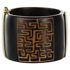 Cuff Bracelet Bespoke Horn Emerald Ruby Sapphire