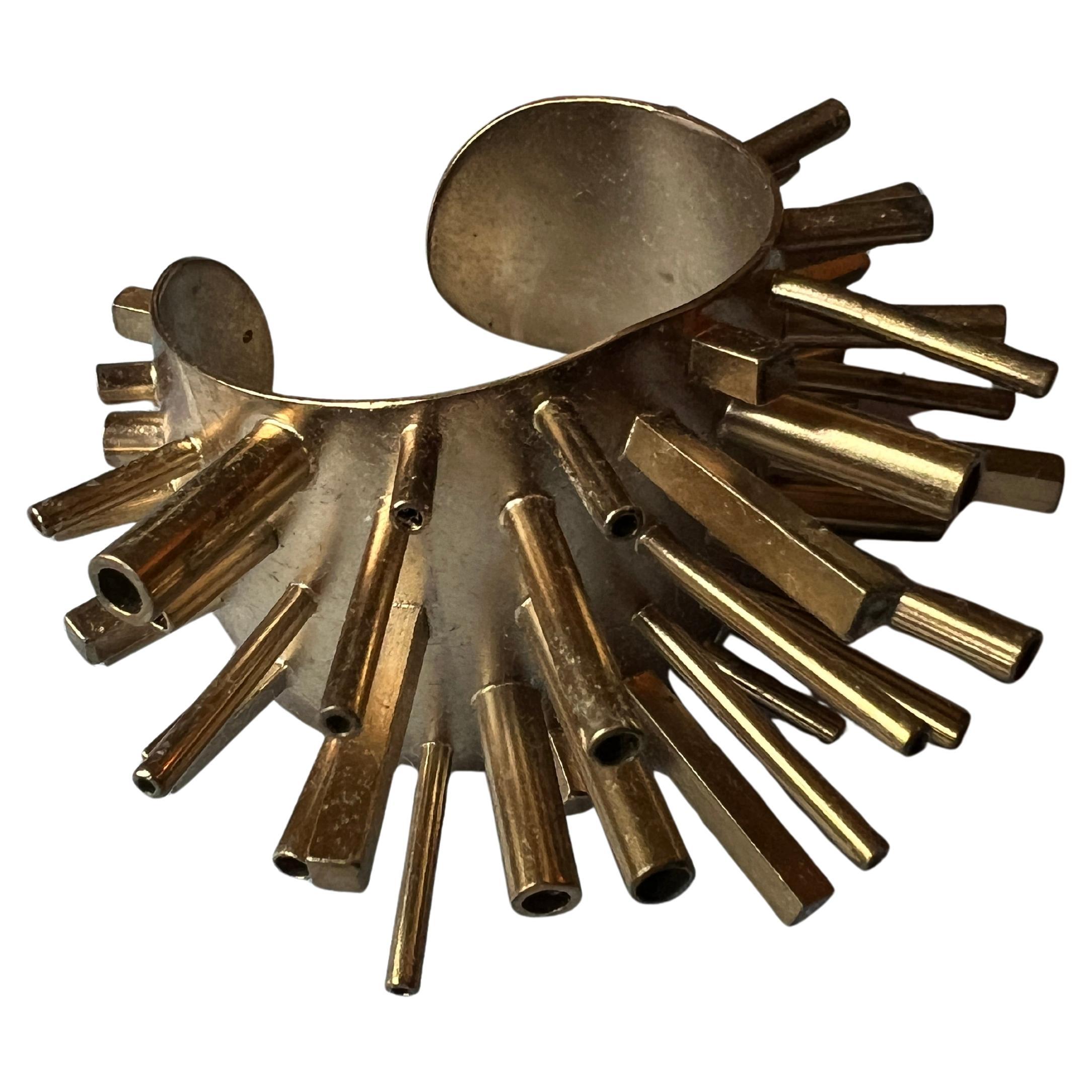 Cuff Bracelet Statement Piece Brutalist Gold