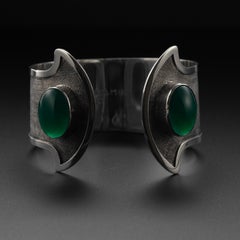 Bracciale in argento con calcedonio di Oswaldo Guayasamín