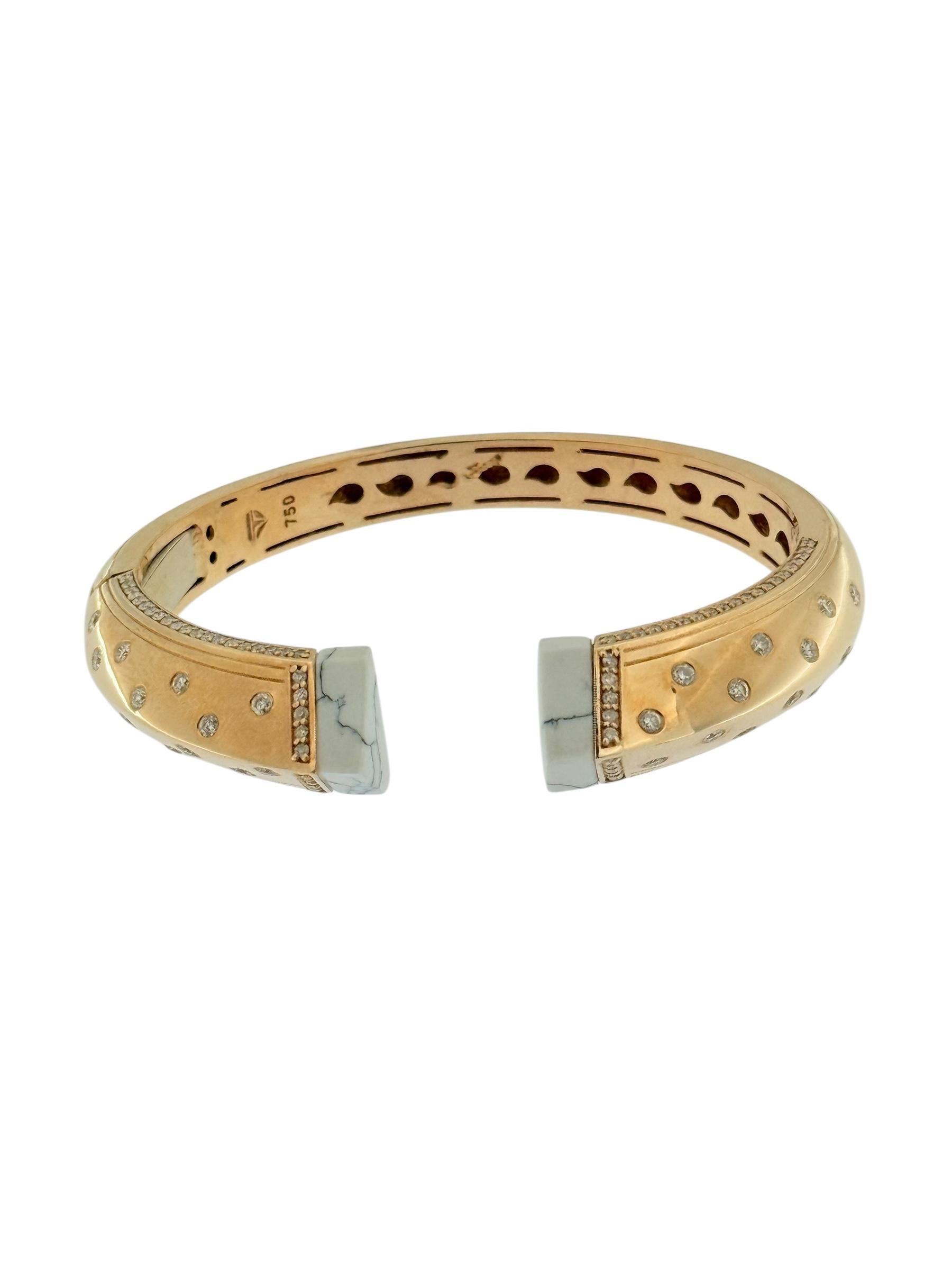 Questo squisito bracciale è una raffinata creazione in oro rosa e bianco a 18 carati, che fonde magnificamente due metalli preziosi per creare una straordinaria armonia di calore e luminosità. L'elegante contrasto tra i toni tenui dell'oro rosa e la