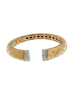 Cuff Bracelet Rose and White Gold with White Stone and Diamonds