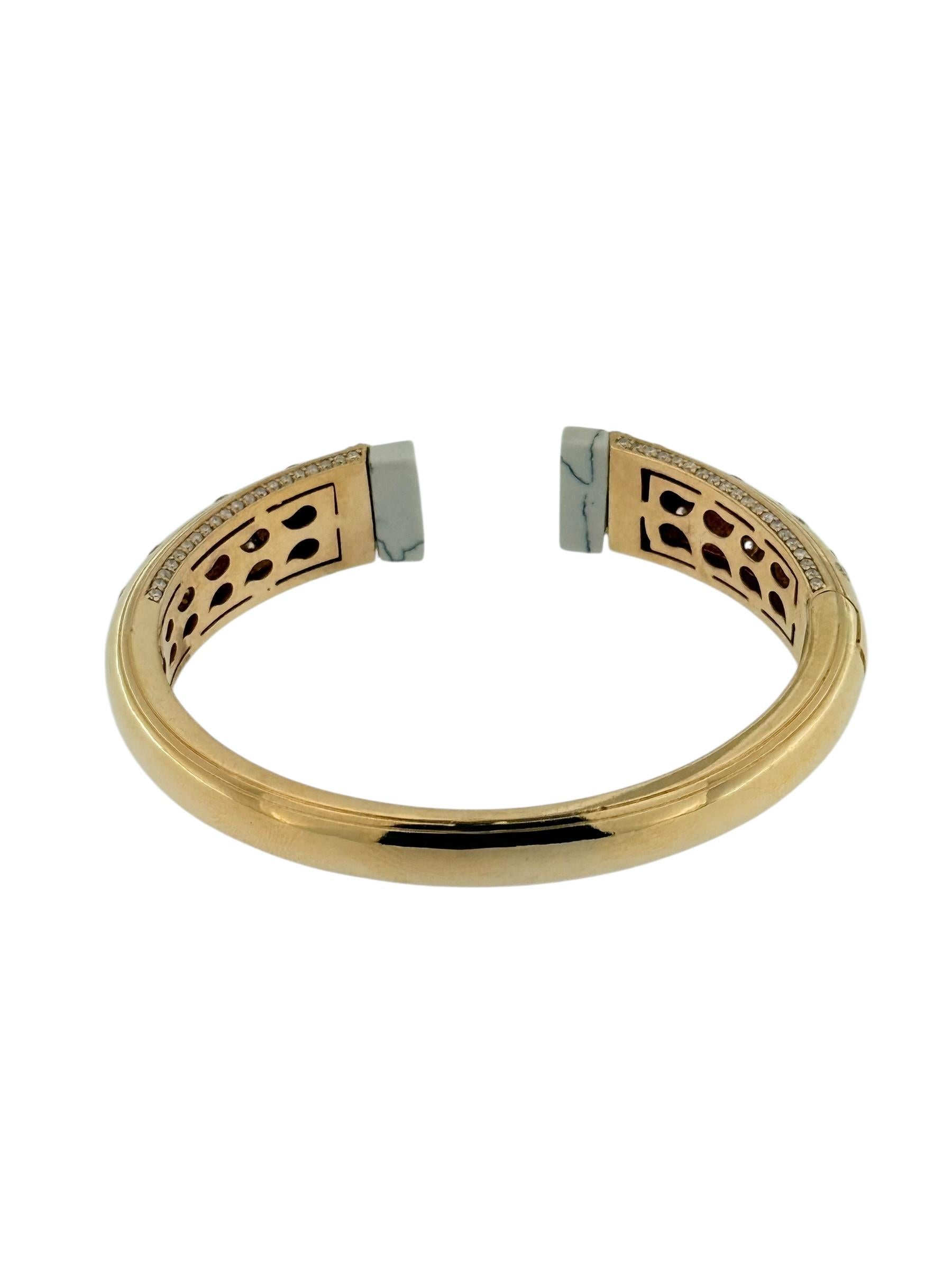 da uomo o donna Bracciale in oro rosa e bianco con pietre bianche e diamanti in vendita