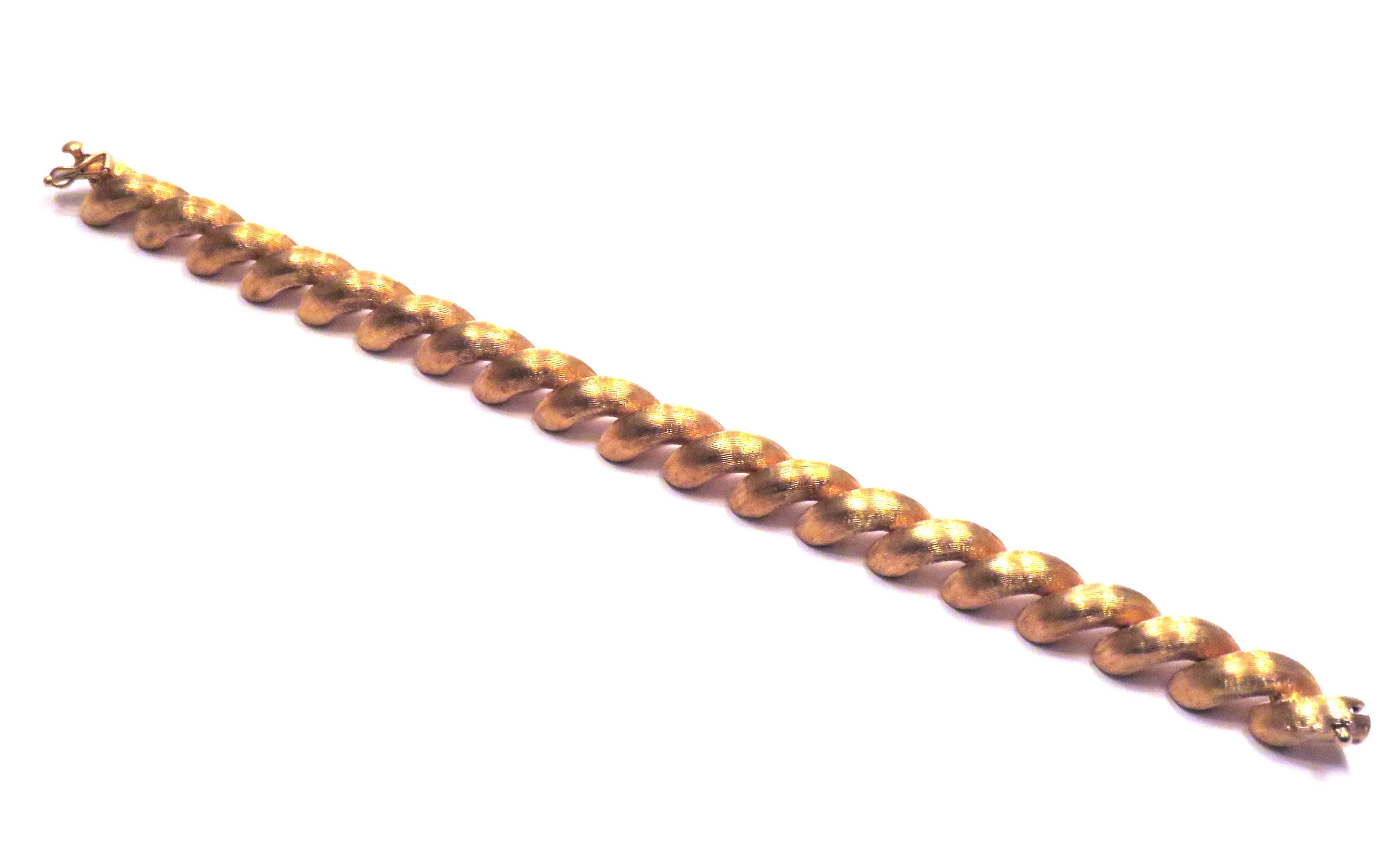 18 Karat Rose Gold Vintage Link Bracelet Torchon Made in Italy 2