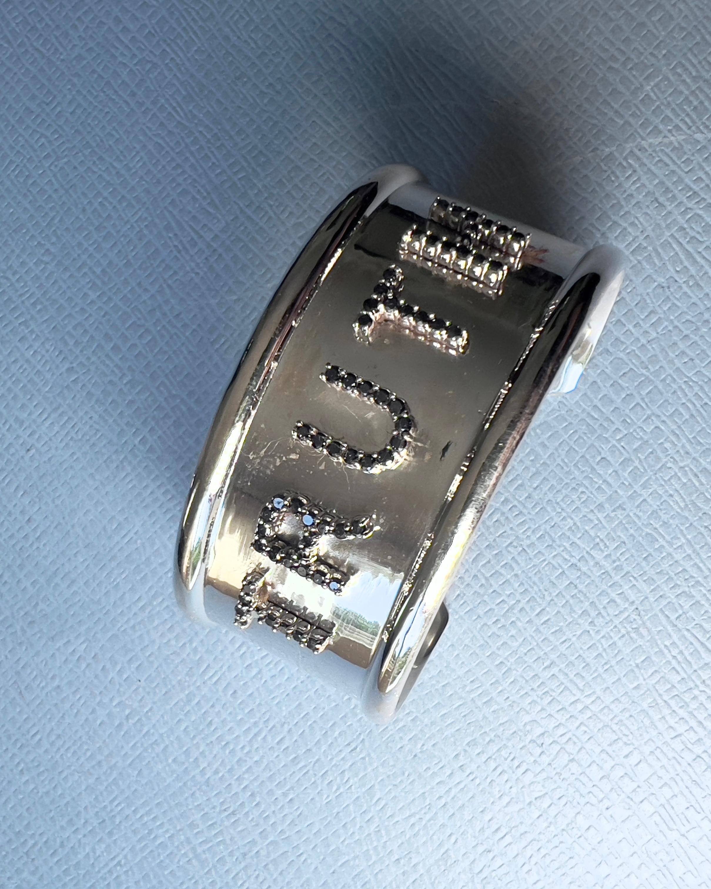 Bracciale Verità con diamanti neri in argento sterling in vendita 4