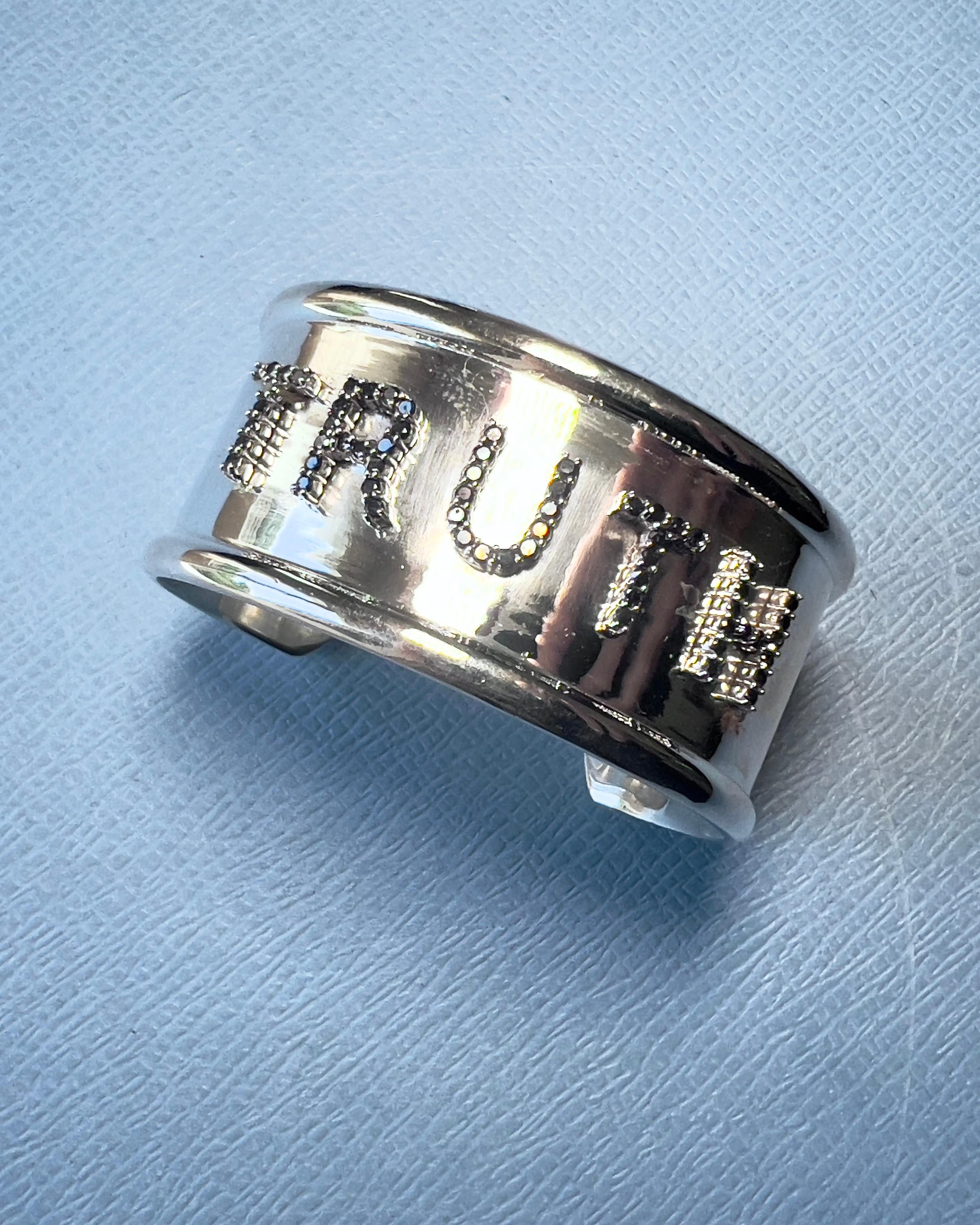 Bracciale Verità con diamanti neri in argento sterling in vendita 8