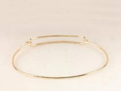 Cuff Diamond Bangle Bracele in 14K Yellow Gold