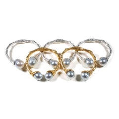Cuff in Sterling Silver with South Sea Pearls
