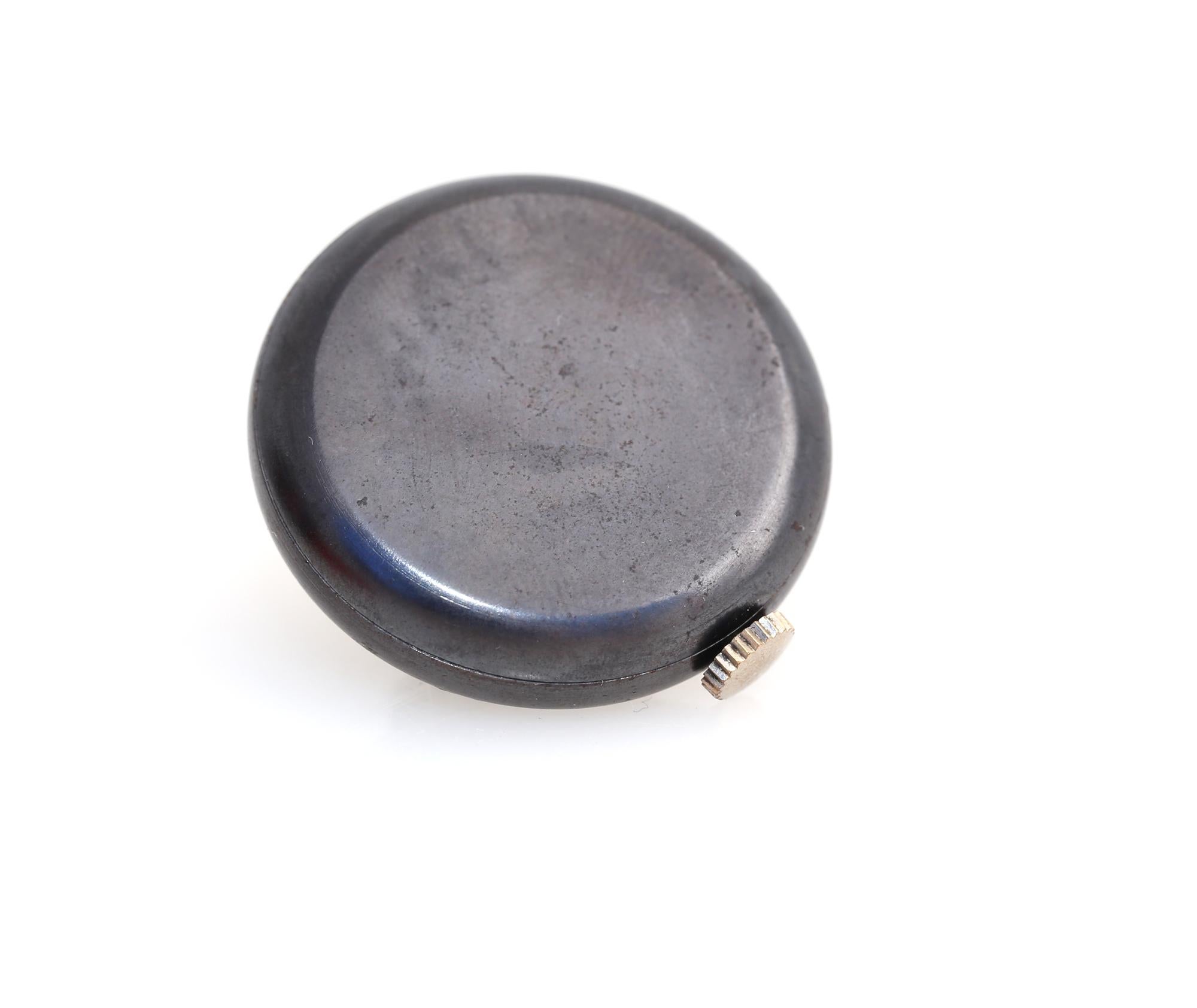 Buttonhole Watch Enamel Blued Steel, 19th Century For Sale 1