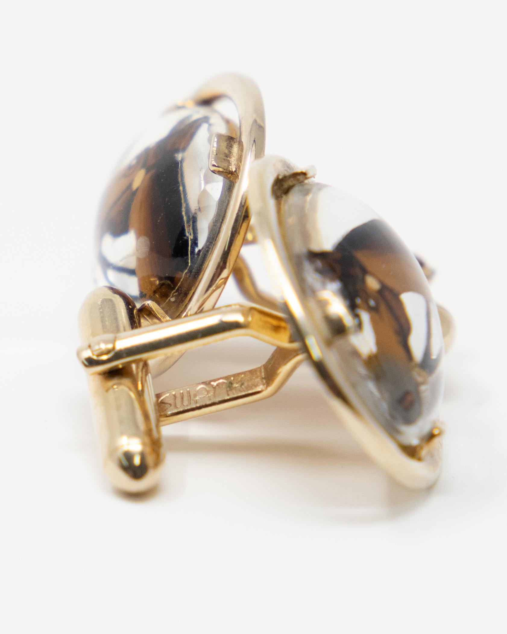 20th Century Cufflinks with Enameled Horse Head by Swank For Sale