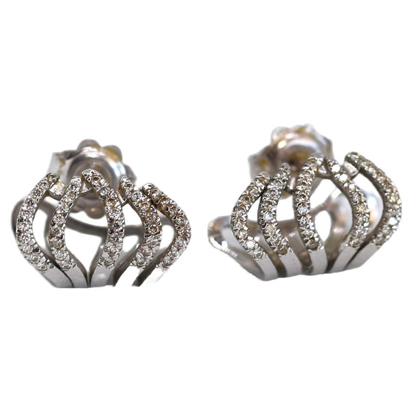Cuff On Ear Earrings 1.5 Carats Diamonds White Gold, 2010 For Sale