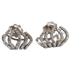 Cuff On Ear Earrings 1.5 Carats Diamonds White Gold, 2010