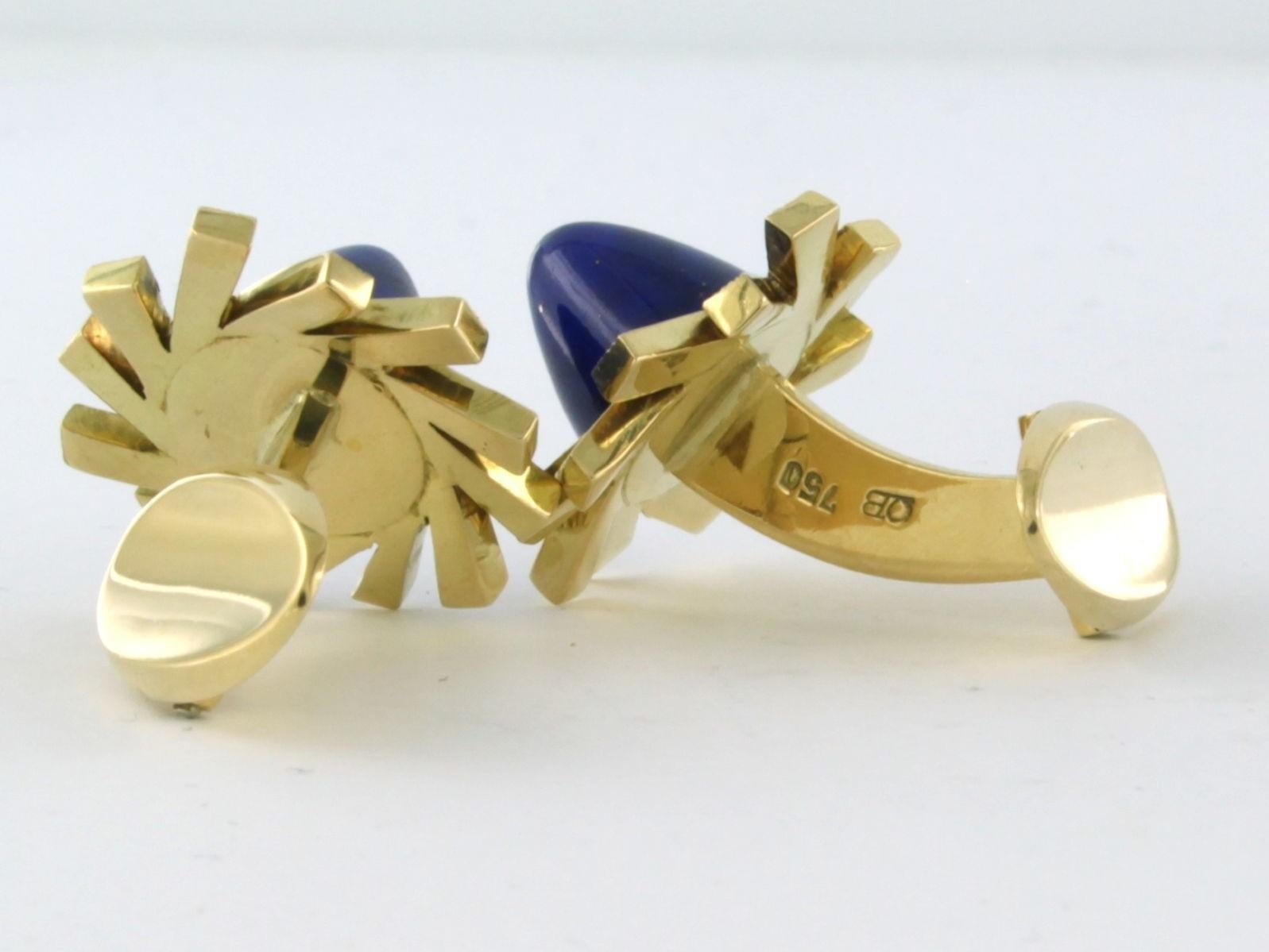 Cuffinks sertis de lapis-lazuli en or jaune 18 carats - 20,5 grammes en vente 1
