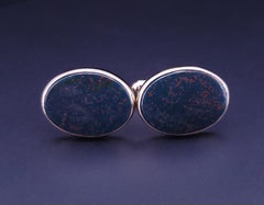 Cufflinks 14K Yellow Gold with Bloodstone
