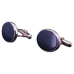 Gemelli in oro giallo 14K con pietra di sangue