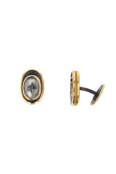 Cufflinks 4 Elements Earth in 18k Yellow Gold by Elie Top