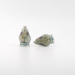 Cufflinks by Margot de Taxco Feature Enameled Serpent Heads