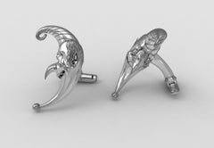 Sterling Silver 22 Karat Crescent Moons Cufflinks