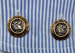 Cufflinks Featuring Ancient Greek Coins Set in 18 Karat Yellow Gold