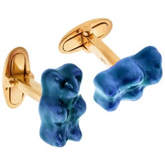 Cufflinks Gummy Bear Color Unisex Gift 18 Karat Silver Gold-Plated Greek Jewelry