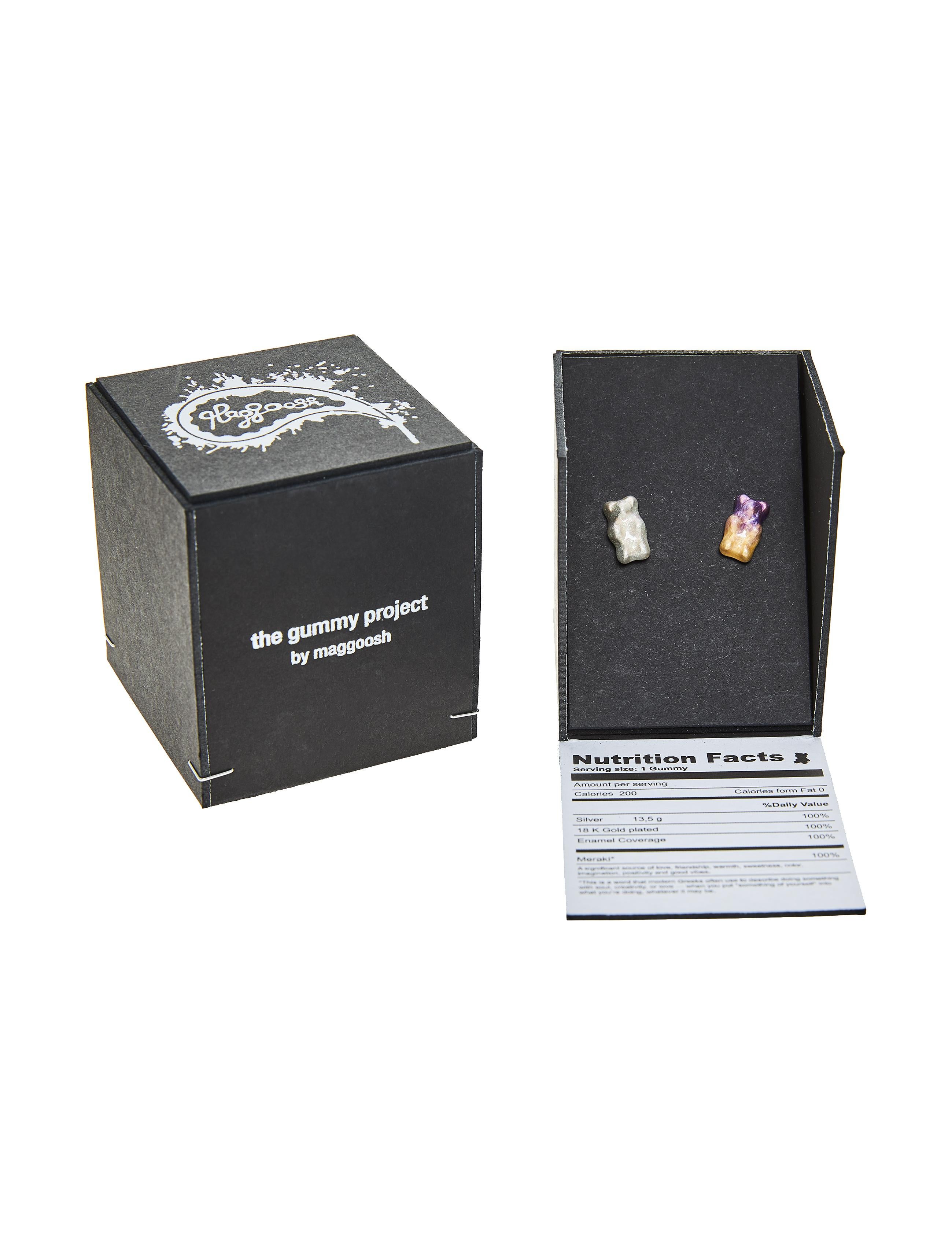 Cufflinks Gummy Bear Ombre Plum Unisex Gift 18k Silver Gold-Plated Greek Jewelry 1