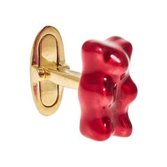 Cufflinks Gummy Bear Red Unisex Gift Silver 18 Karat Gold-Plated Greek Jewelry