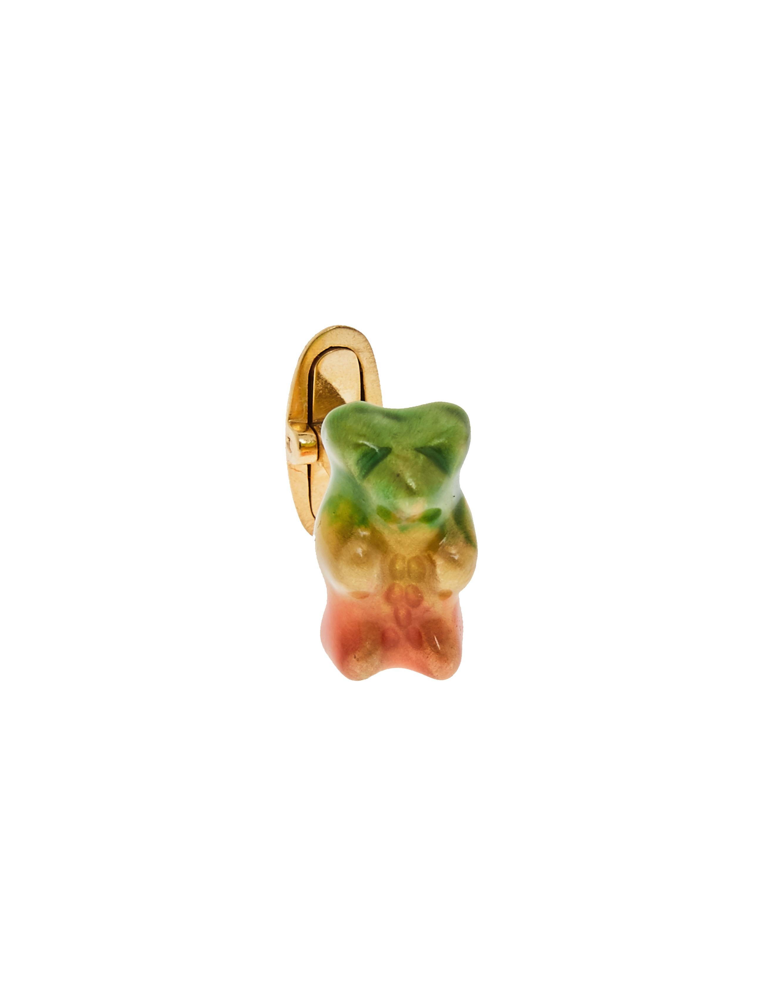 Cufflinks Gummy Bear Colours Unisex Gift 18k Gold-Plated silver Greek Jewelry In New Condition For Sale In Athens, GR
