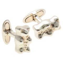 Boutons de manchette Gummy Bear en argent sterling, cadeau unisexe de style grec