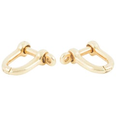 Cufflinks Heavy 18 Karat Gold of Boating Shackles, French, circa 1950