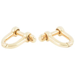 Cufflinks Heavy 18 Karat Gold of Boating Shackles, French, circa 1950