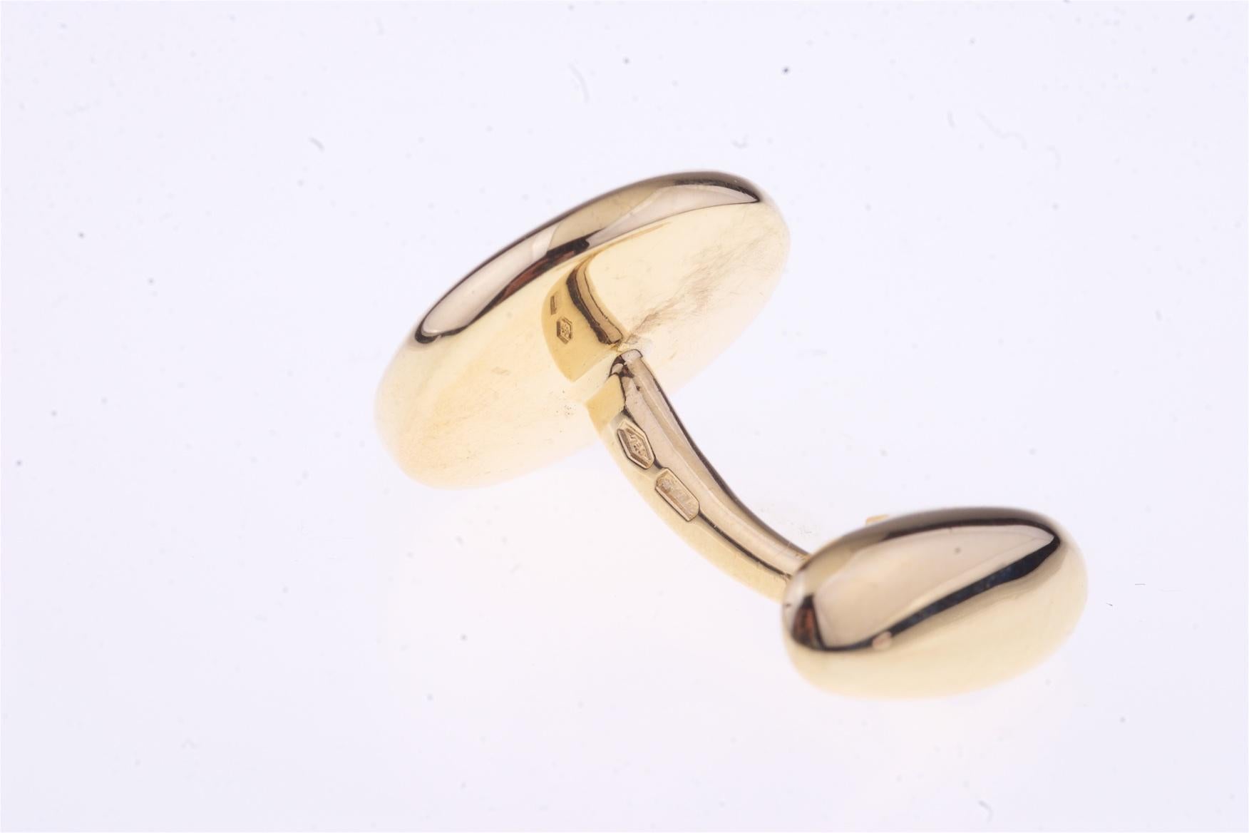 Contemporary Cufflinks Round 18kt Gold with Lapislazzuli and Diamonds For Sale
