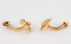 Cufflinks 14 Karat Gold Openwork Knots with Diamond Collet, Russian circa 1890