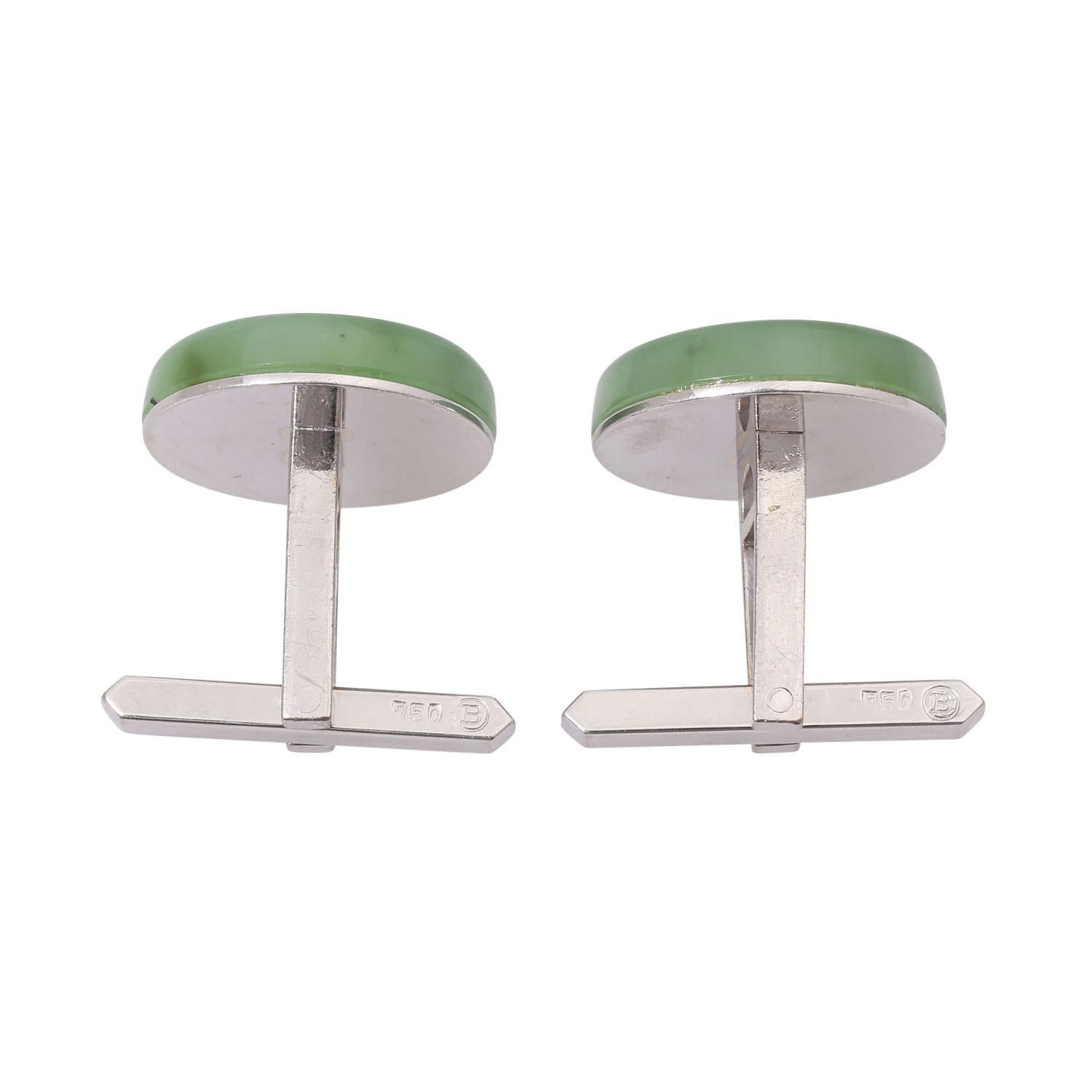 Cabochon Cufflinks with Jade For Sale