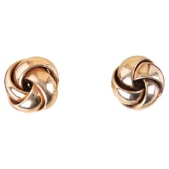 Boutons de manchette avec motif de nœud en or 14 carats marqué BH 585 By Bernhard Hertz