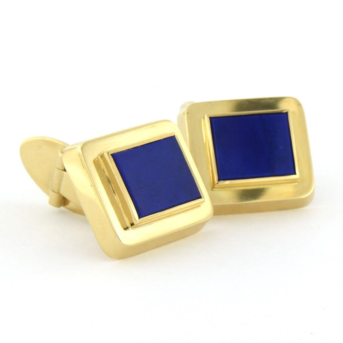 Cufflinks with Lapis Lazuli 18k yellow gold In Excellent Condition For Sale In The Hague, ZH
