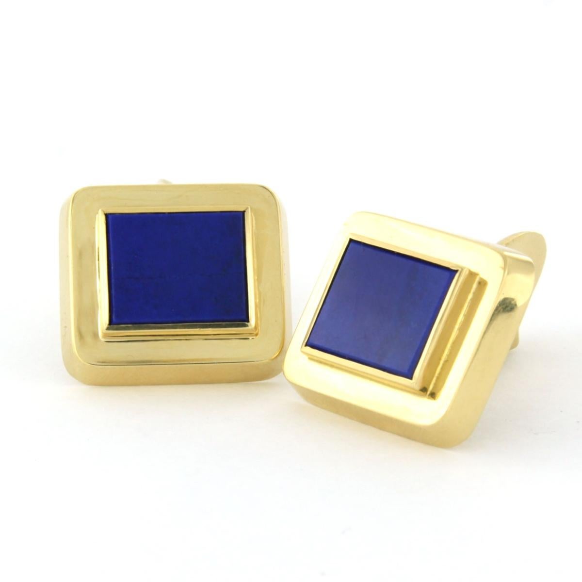 Men's Cufflinks with Lapis Lazuli 18k yellow gold For Sale