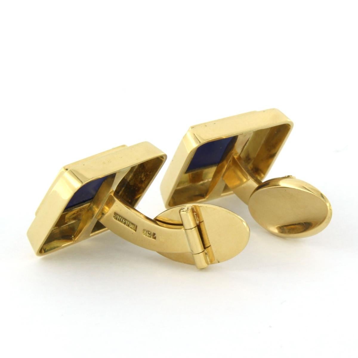 Cufflinks with Lapis Lazuli 18k yellow gold For Sale 1