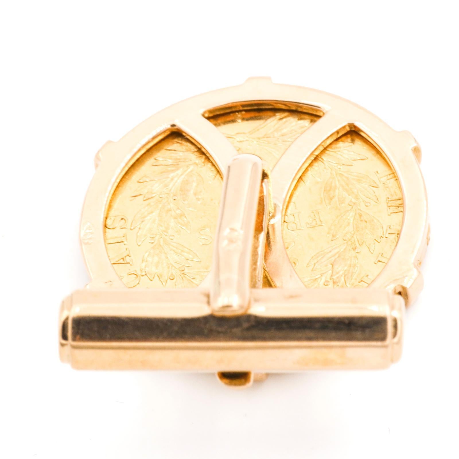 Cufflinks Yellow Gold In Excellent Condition For Sale In PARIS, FR