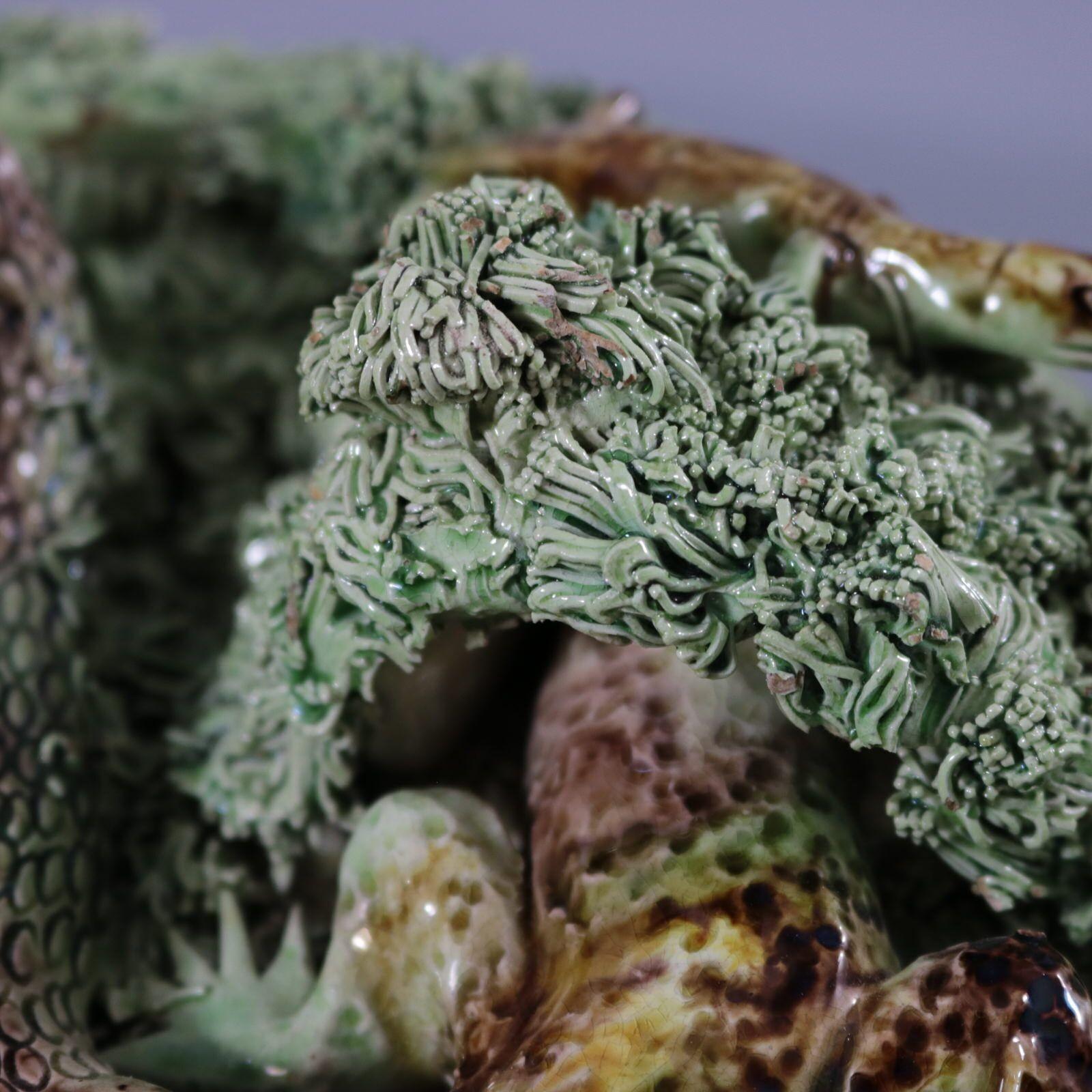 Assiette en majolique lézard et serpent de Cuhna Palissy 2