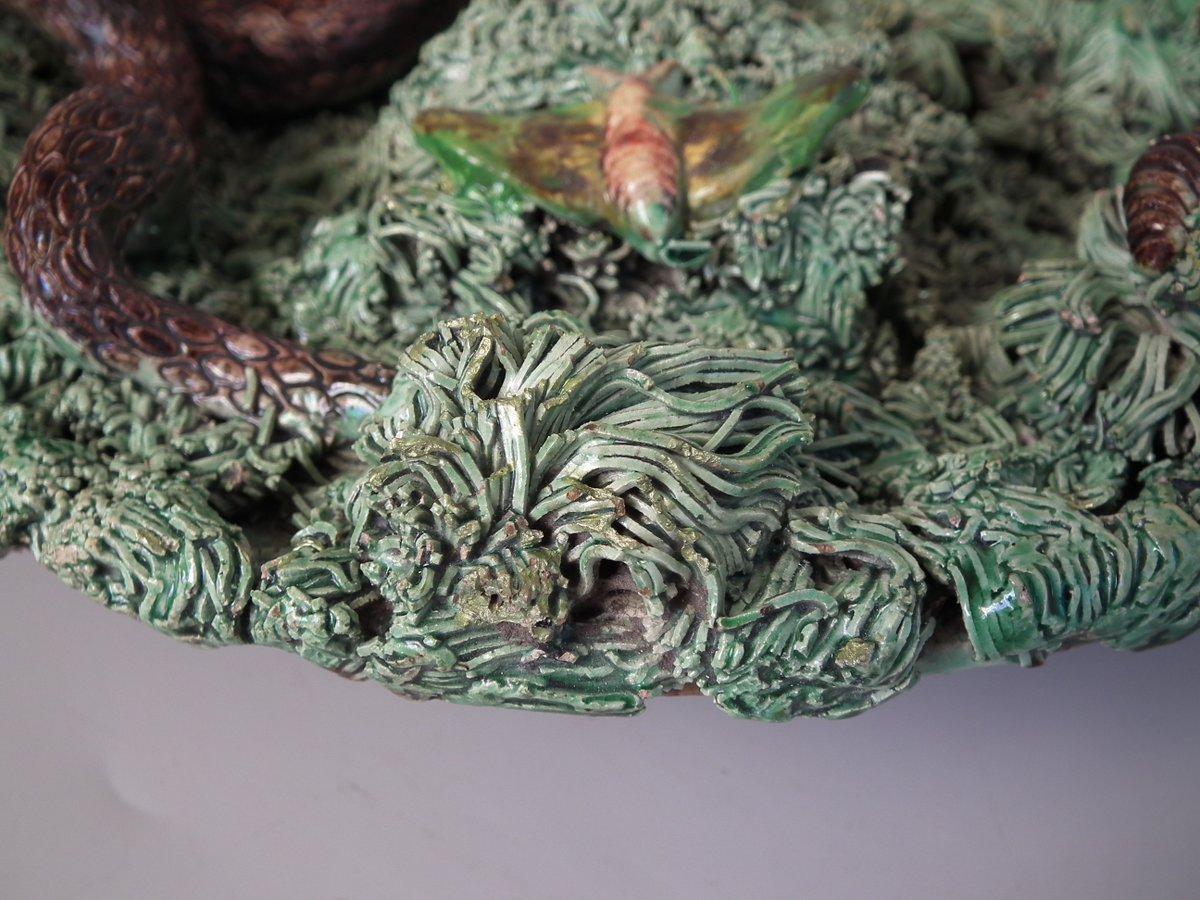 Cuhna Palissy Majolica Lizard and Snake Plate 4