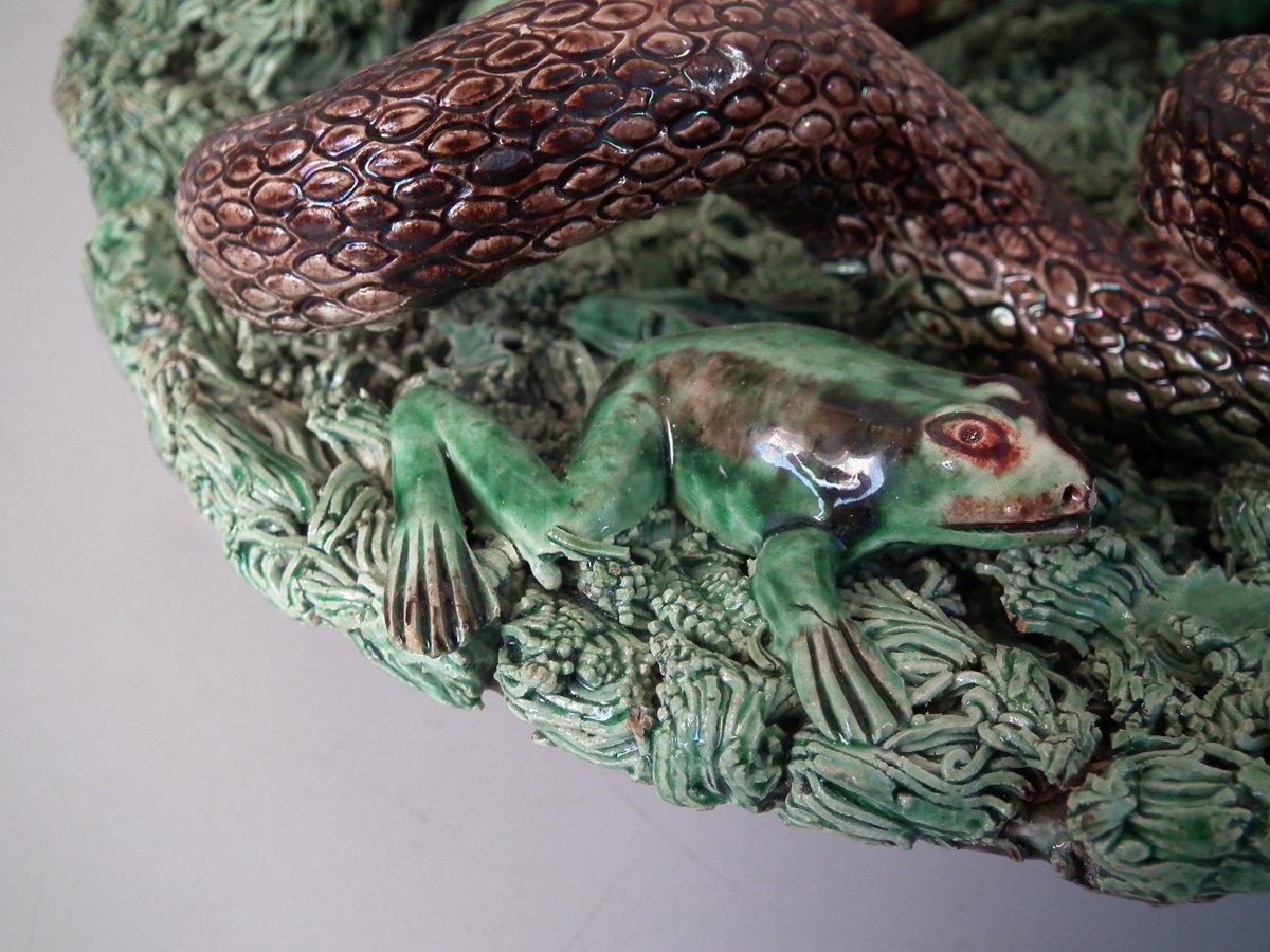 Cuhna Palissy Majolica Lizard and Snake Plate 6