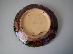 Cuhna Palissy Majolica Lizard and Snake Plate