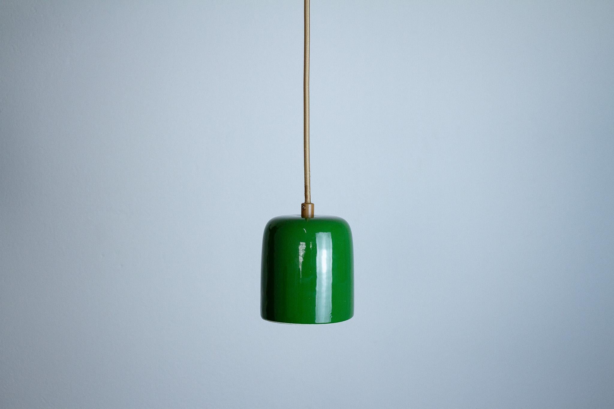 Cuia pendant - green - Romaria Collection - Brazilian ceramics For Sale 2