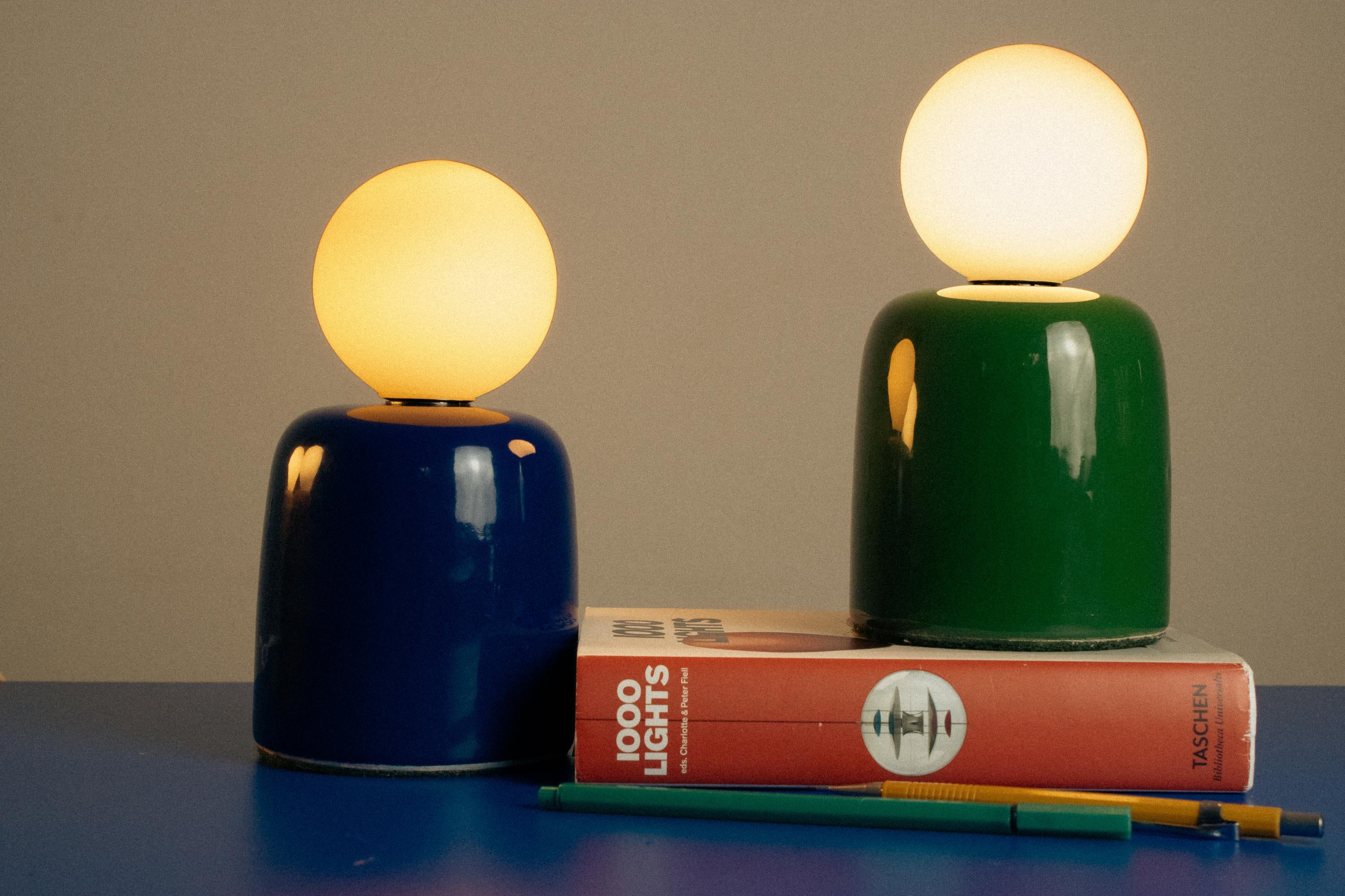 Lampe de table Cuia bleue, collection Romaria en vente 5