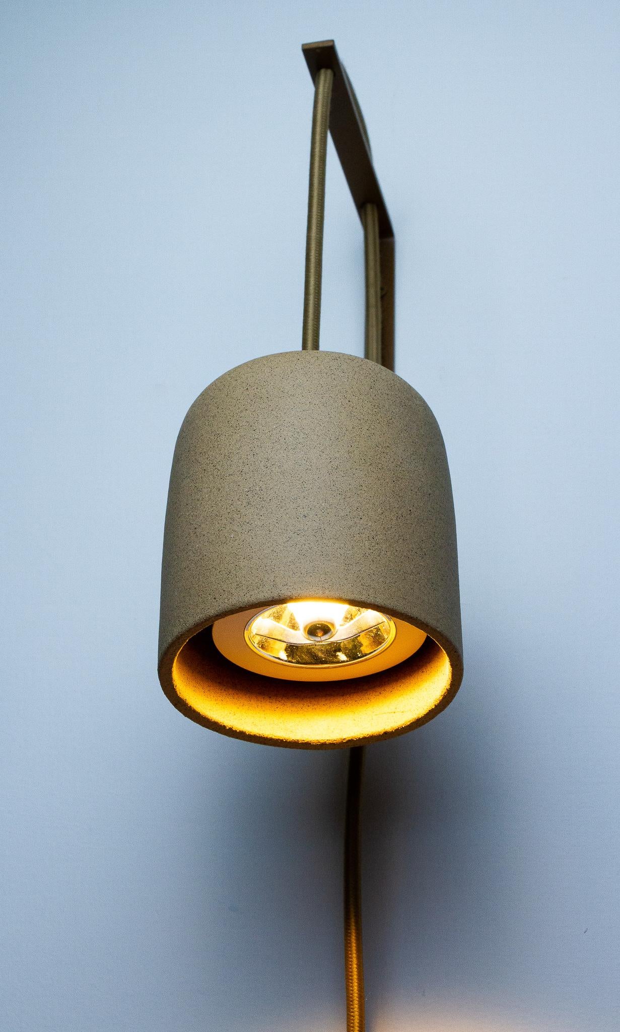 Cuia wall sconce - sand with spots - Romaria Collection - Brazilian ceramics For Sale 1