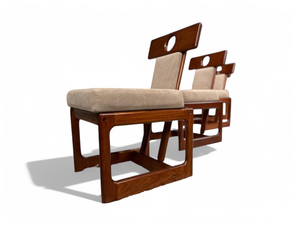 “Cuiaba” Dining Set in Hardwood & Ultrasuede, Sergio Rodrigues, 1970s, Brazil For Sale 2
