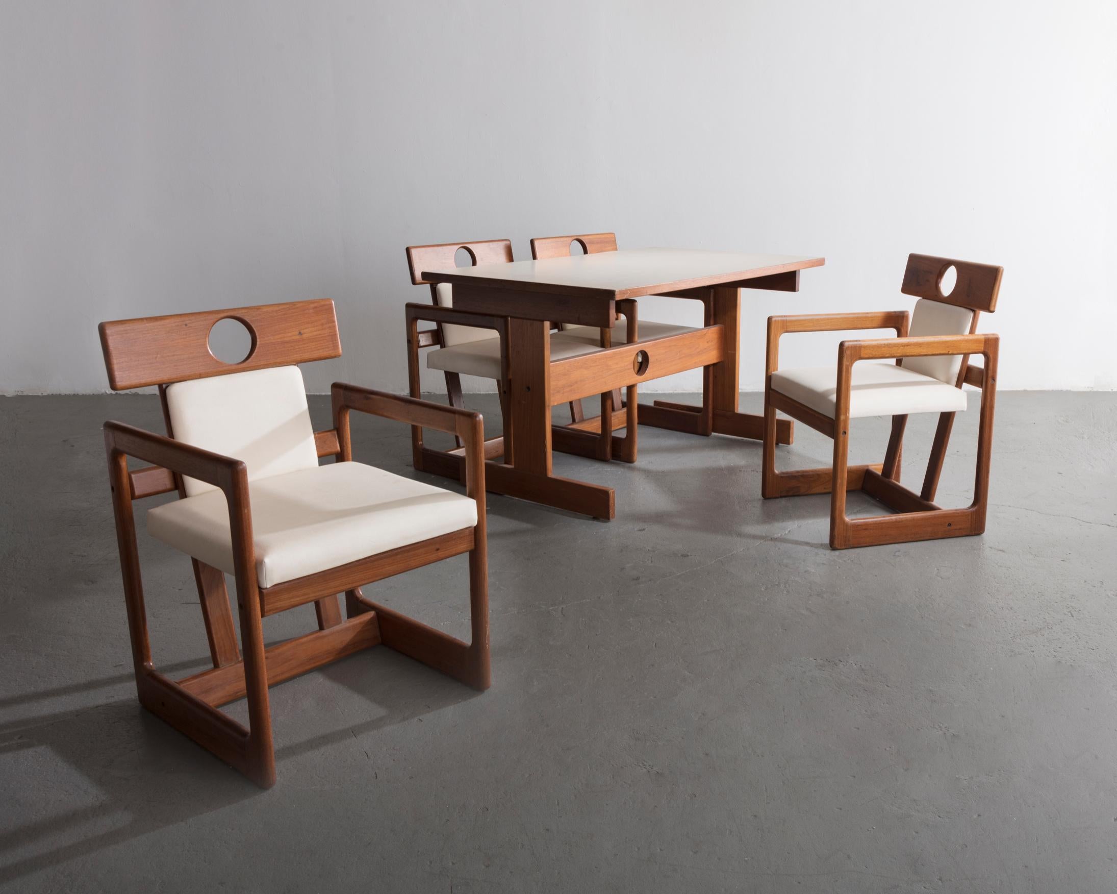 Wood Cuiabá Series Dining Table in Caviona and Formica by Sergio Rodrigues, 1985