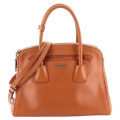 Cuir Frame Double Zip Tote Saffiano Leather Small