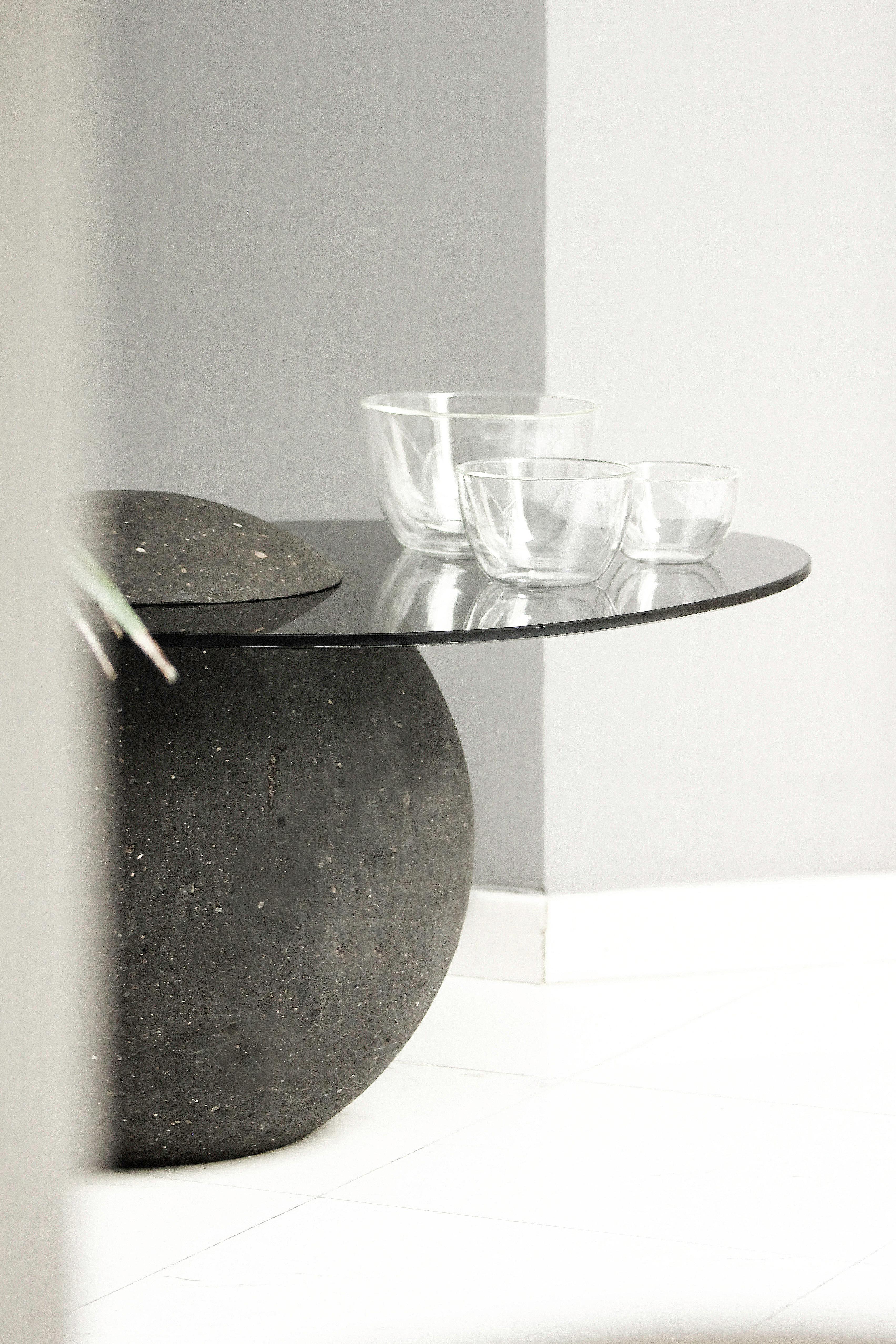 Glass Cuitzeo Side Table by Drusch Design For Sale